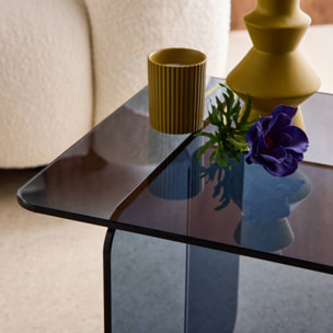 Table basse carrée verre trempé GLINTZ
