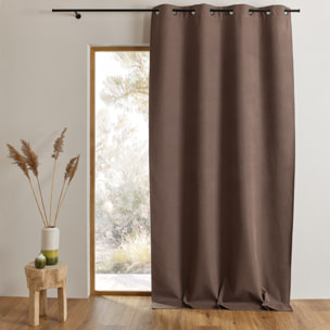 Rideau 100% occultant thermique phonique chiné MIDNIGHT - Marron chocolat