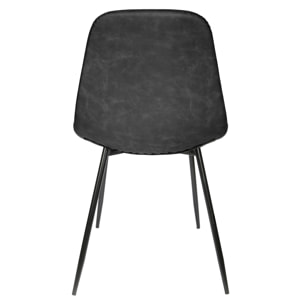 Chaise Pu Amber Noir - Lot de 4