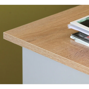 Credenza grigia con 4 cassetti con top in legno 100x70x40 cm
