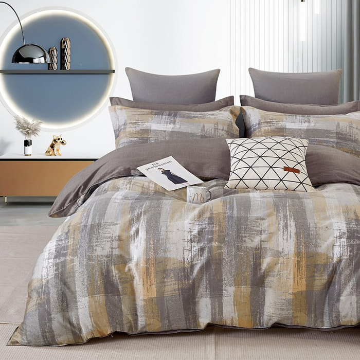 Parure housse de couette 100% percale de coton - Brumel