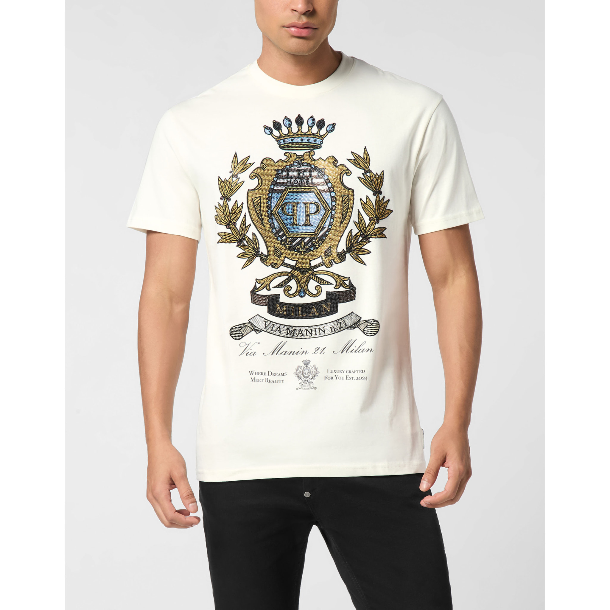 PHILIPP PLEIN T-Shirt Round Neck Ss CREST