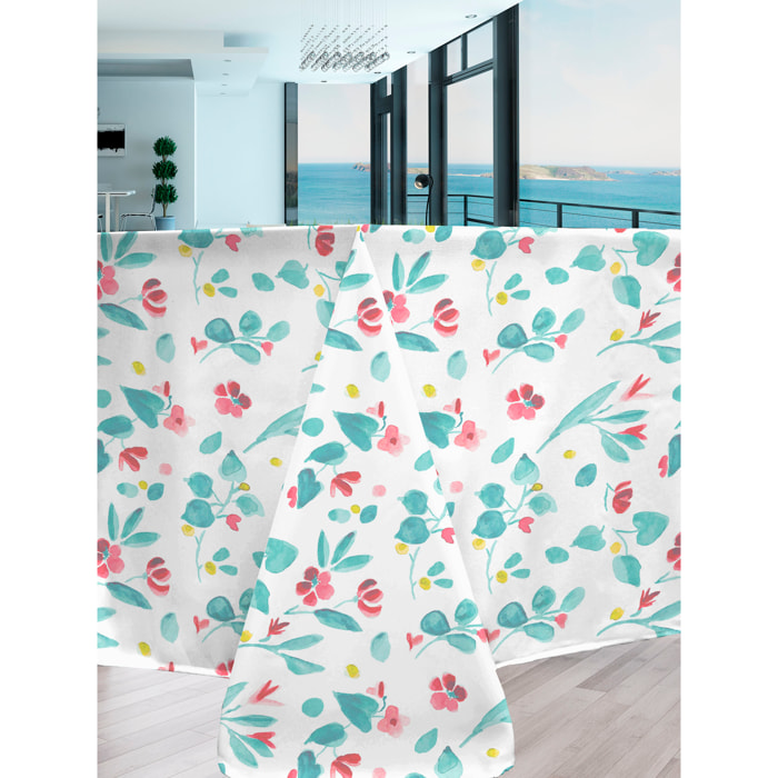 Nappe coton enduit Ariette aqua