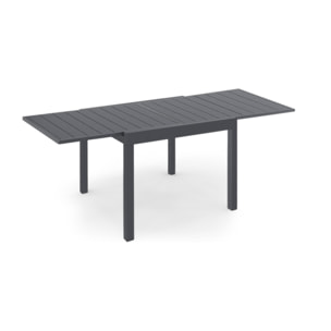 Table de jardin extensible en polywood gris anthracite 90-180cm