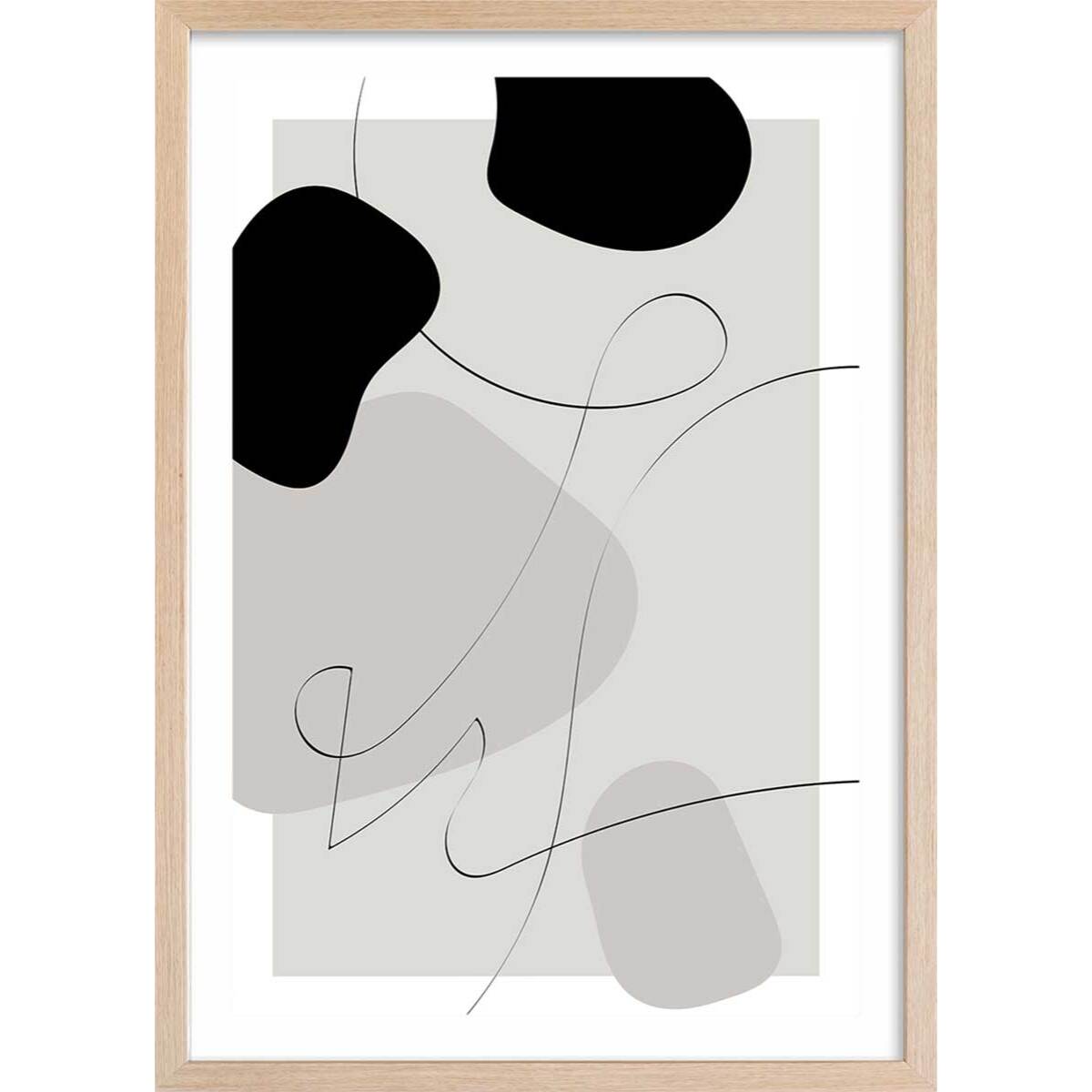 Affiche Forme et autographe Affiche + cadre en bois - Chêne