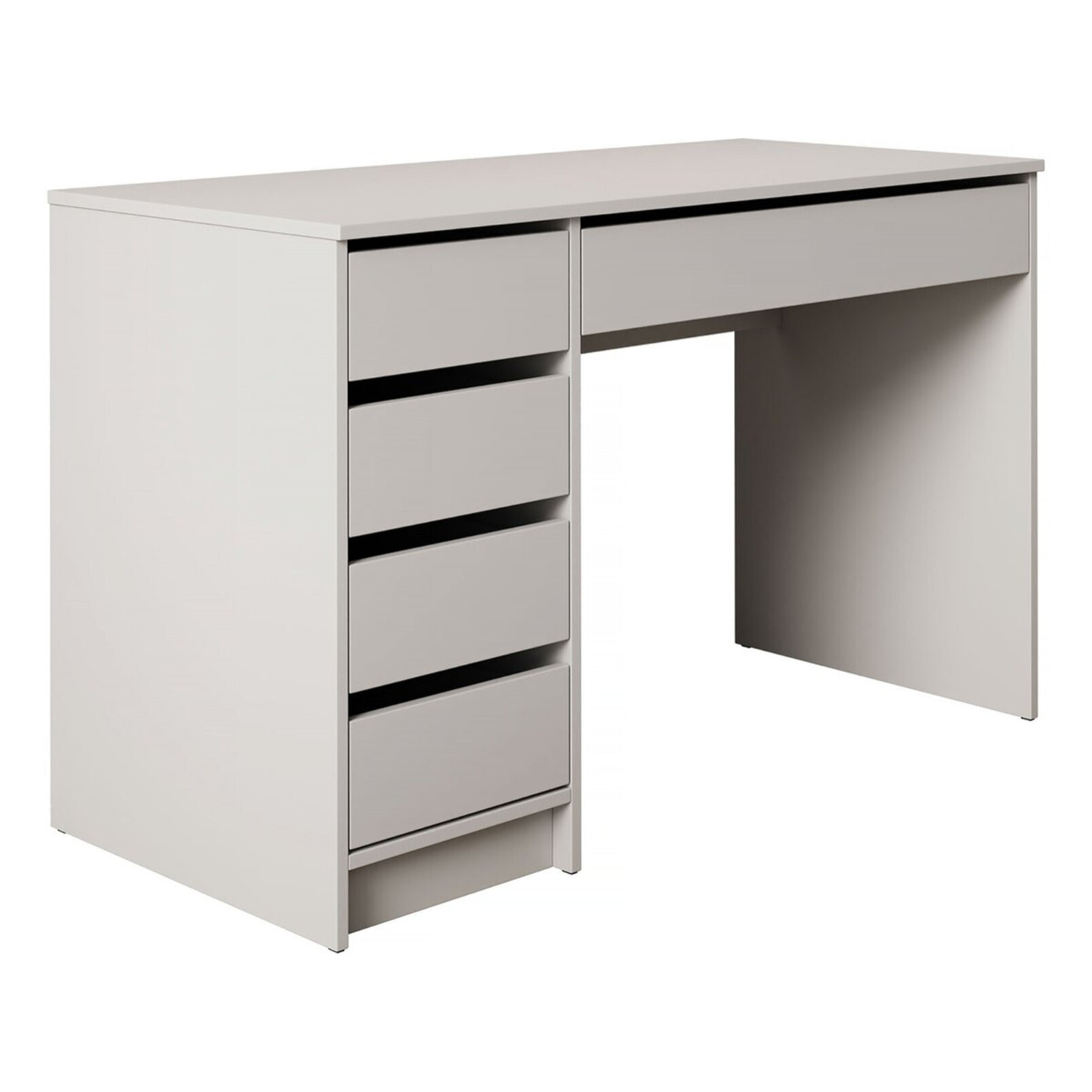 Bureau en bois 5 tiroirs "Malika" - 120 x 75 x 55 cm - Blanc