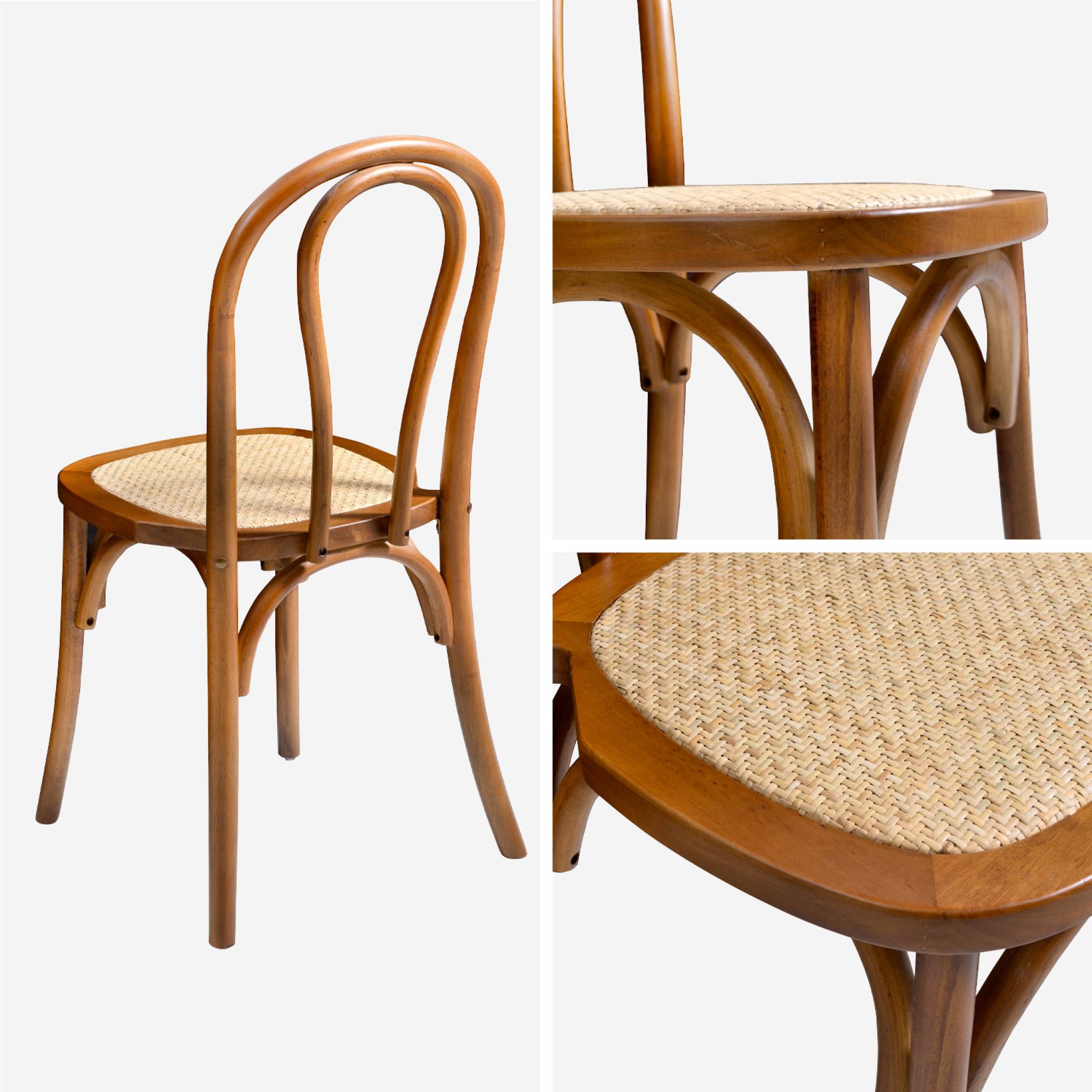 Chaise vintage bois et rotin (lot de 4) BASTILLE
