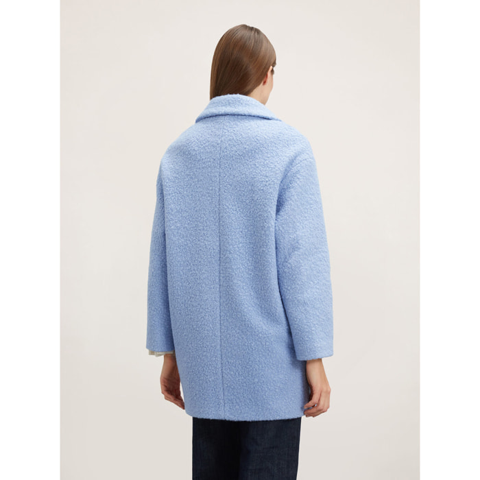 Motivi - Cappotto monopetto in panno bouclé - Azzurro