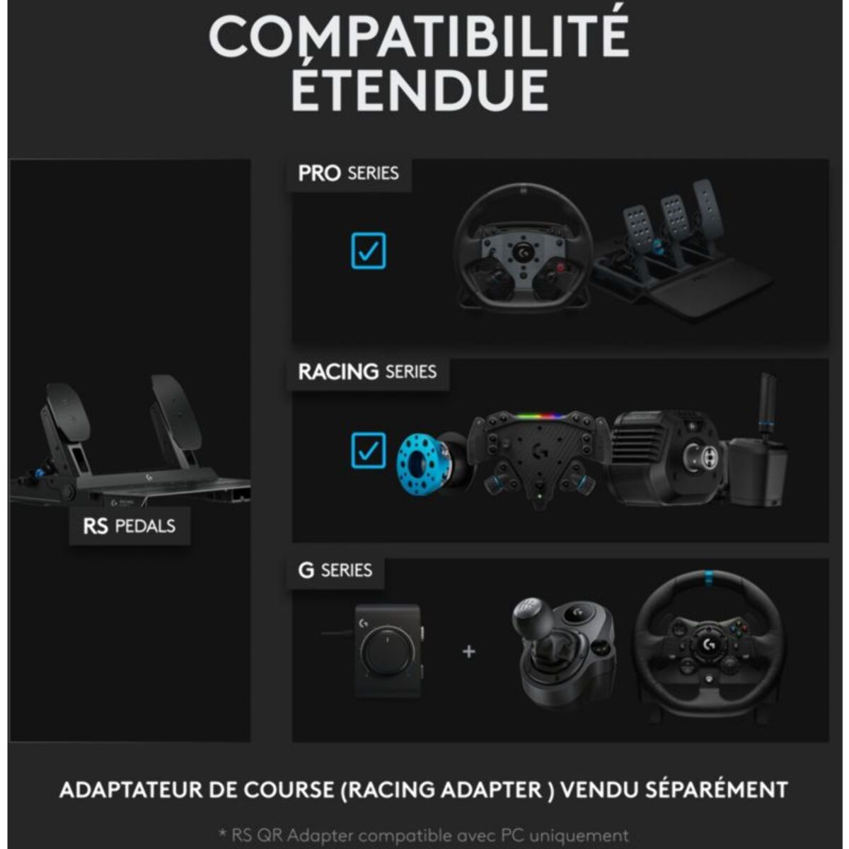 Pédalier LOGITECH RS PEDALS