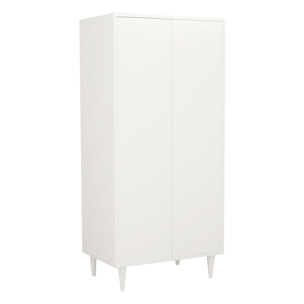 Armoire 2 portes avec étagères et penderie - ouverture push