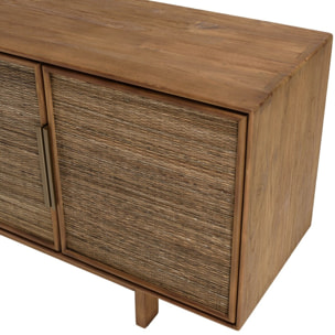 SIXTINE - Buffet en bois de teck recyclé naturel 4 portes