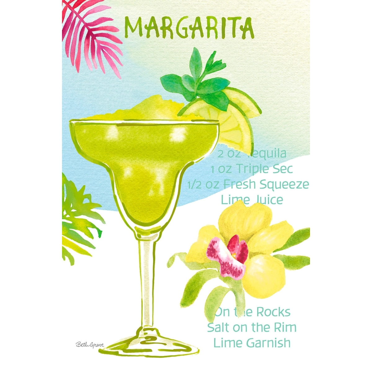 Tableau Margarita en aquarelle Toile imprimée