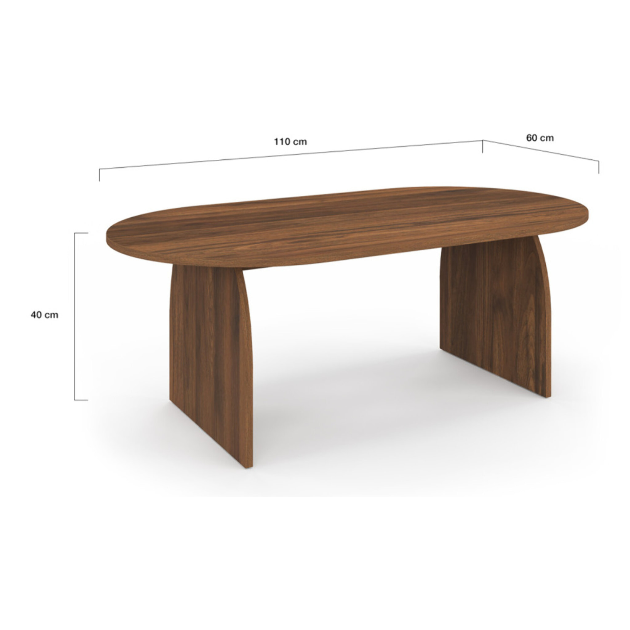Table basse Japandi effet noyer