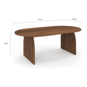 Table basse Japandi effet noyer