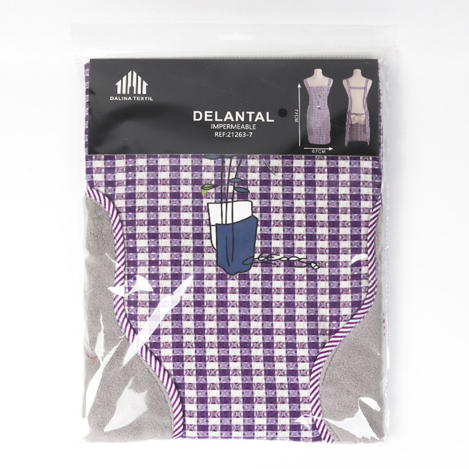 Grembiule regolabile con tasca frontale 67x77 cm.