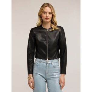 Motivi - Chaqueta corta en tejido revestido - Negro