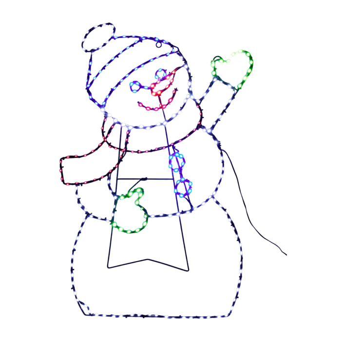 Muñeco de nieve ondulante con 246 leds con función de temporizador y varios colores - altura 79cm