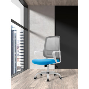 Silla de estudio Noah tela azul y gris 109x59x56 cm