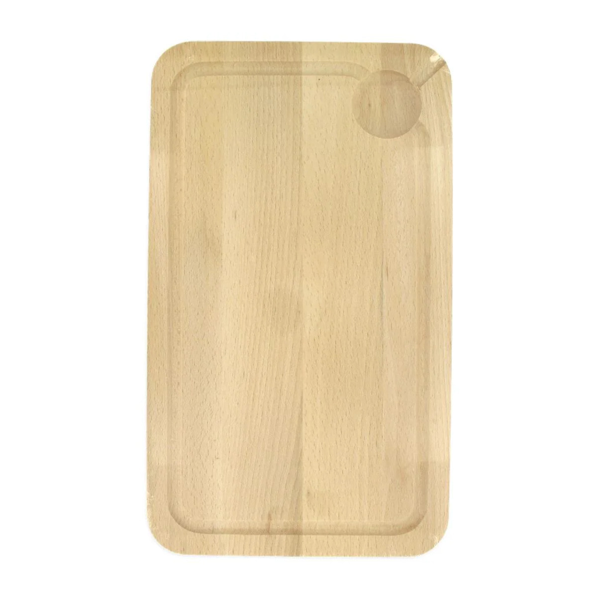 Planche à découper, hêtre avec rigolle et collecteur de sang 34 x 20 cm, par 2 FM Professional Gourmet édition