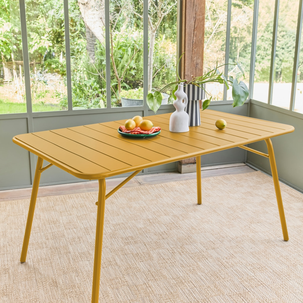 Table de jardin pliante métal 6 places AMÉLIA