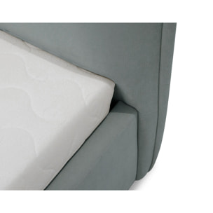 John - lit coffre - 180x200 cm - en velours - sommier inclus - Gris clair