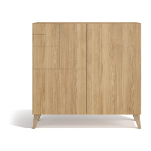 Zapatero Bergen melamina roble patas roble 87x90x27 cm