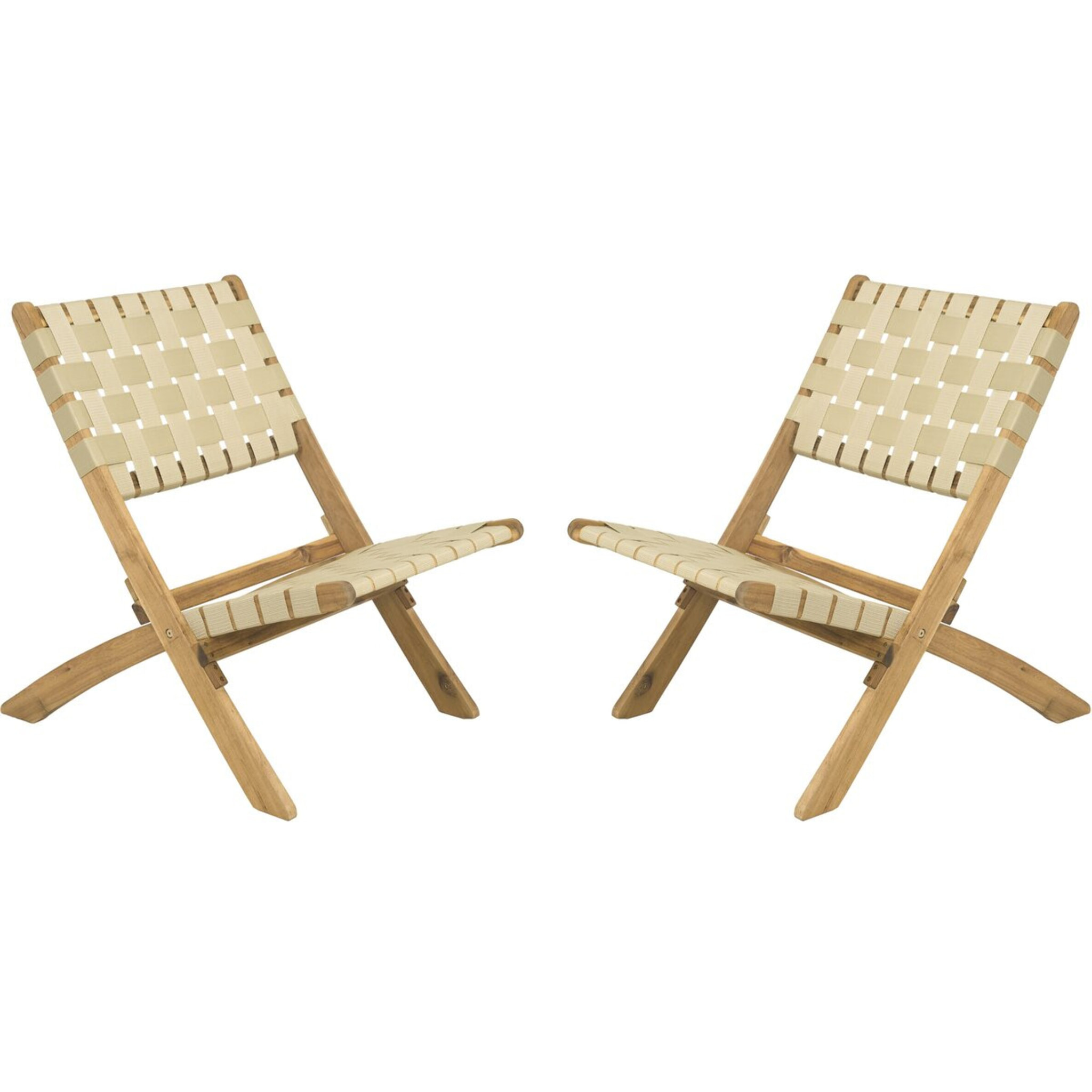 Lot de 2 chaises de jardin en bois "Hanoi" - Beige