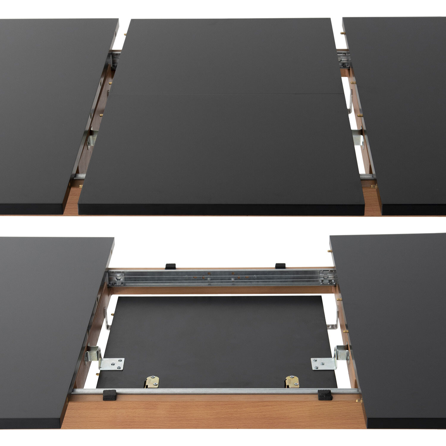 Table extensible HELGA 120 / 160cm noire