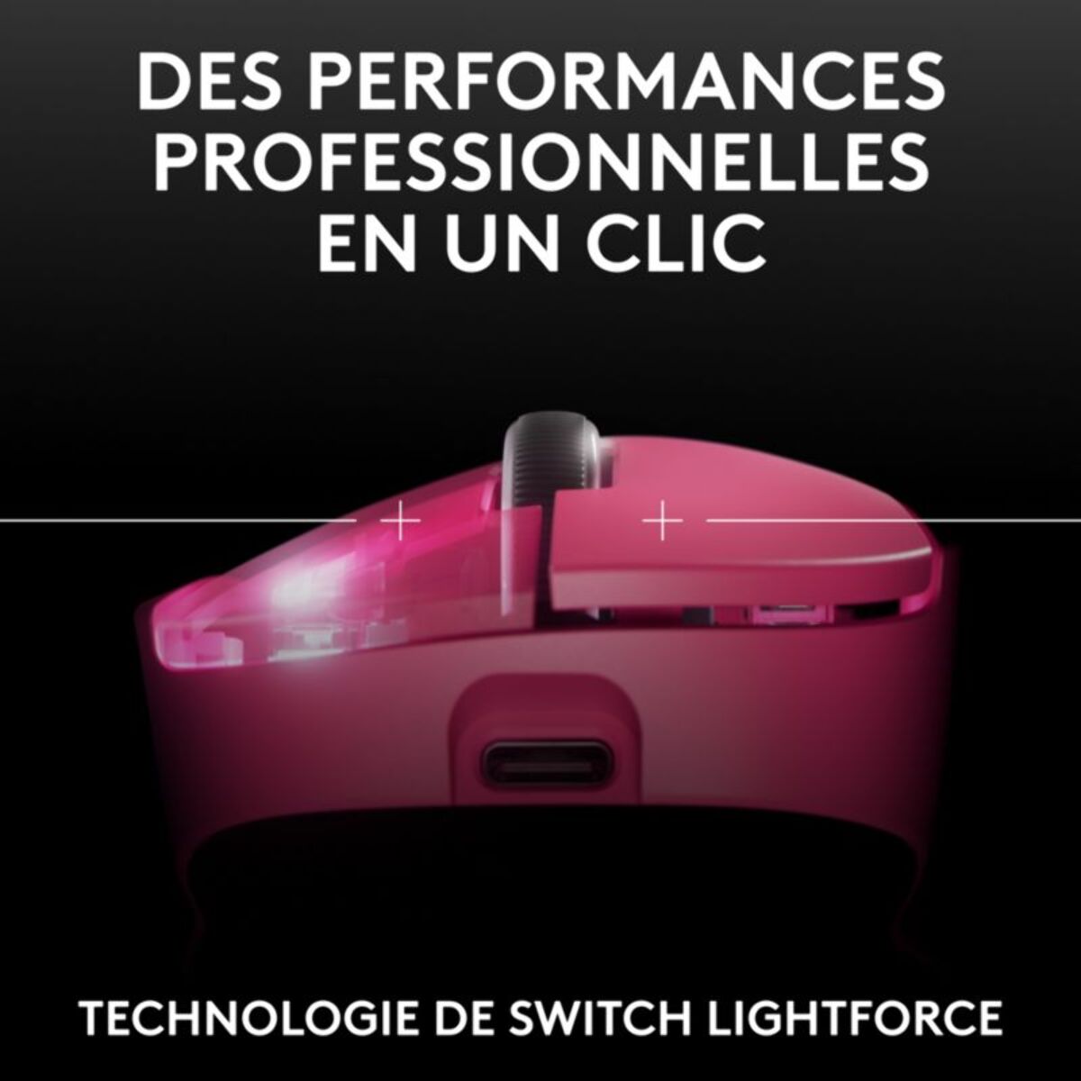 Souris Gamer Sans Fil LOGITECH Pro X SUPERLIGHT 2 DEX LIGHTSPEED ROSE