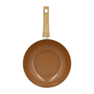 Wok 28cm avec revêtement céramique noisette - tous feux COLORAMA