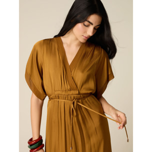 Oltre - Vestido largo de satén - Oro