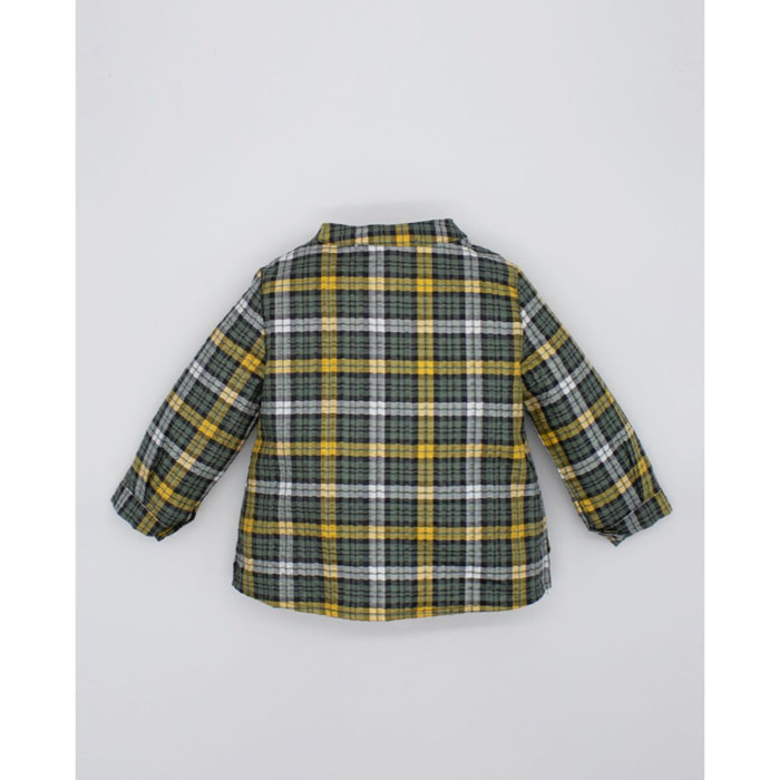 CAMISA CUADROS CUELLO MAO VERDE Y AMARILLO