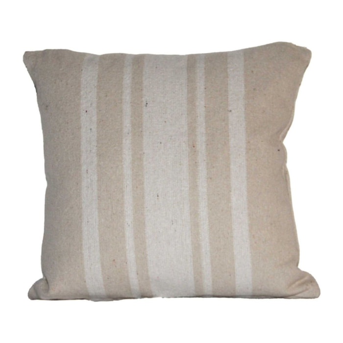 Coussin coton épais style Rustique - Ecru