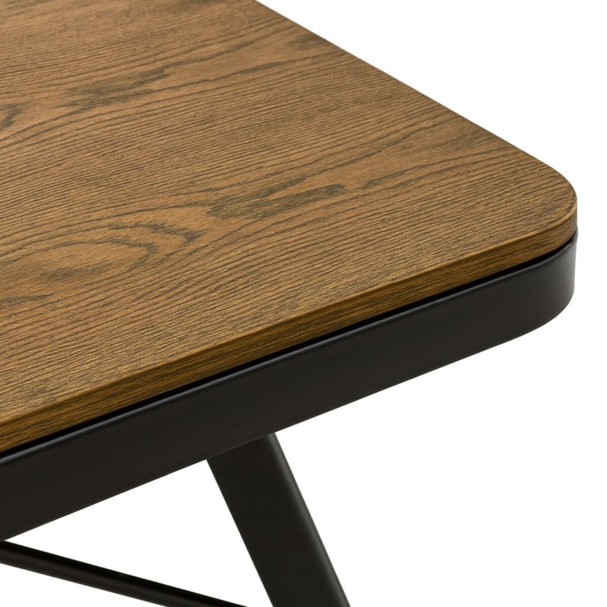 Tavolo per interni Industrial 70x70x76 cm in metallo e MDF frassino