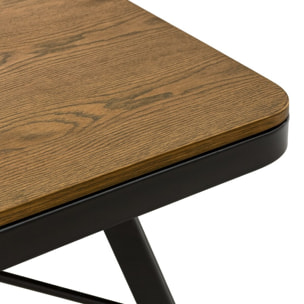 Tavolo per interni Industrial 70x70x76 cm in metallo e MDF frassino