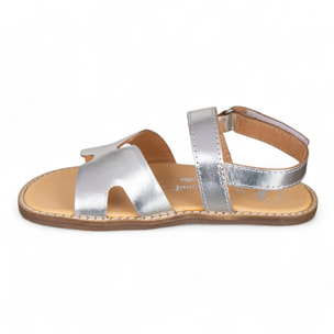 SANDALIA BAREFOOT PIEL CHETTO PALA PLATA