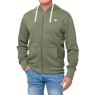 Felpa Hot Buttered in cotone Kangaroo Verde militare.