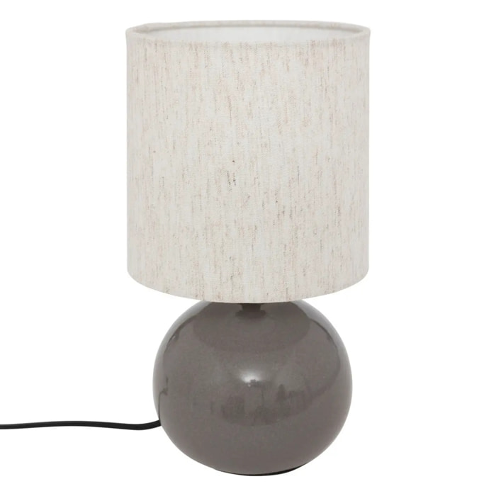 Lampe "Gaia" en coton H26,5cm gris