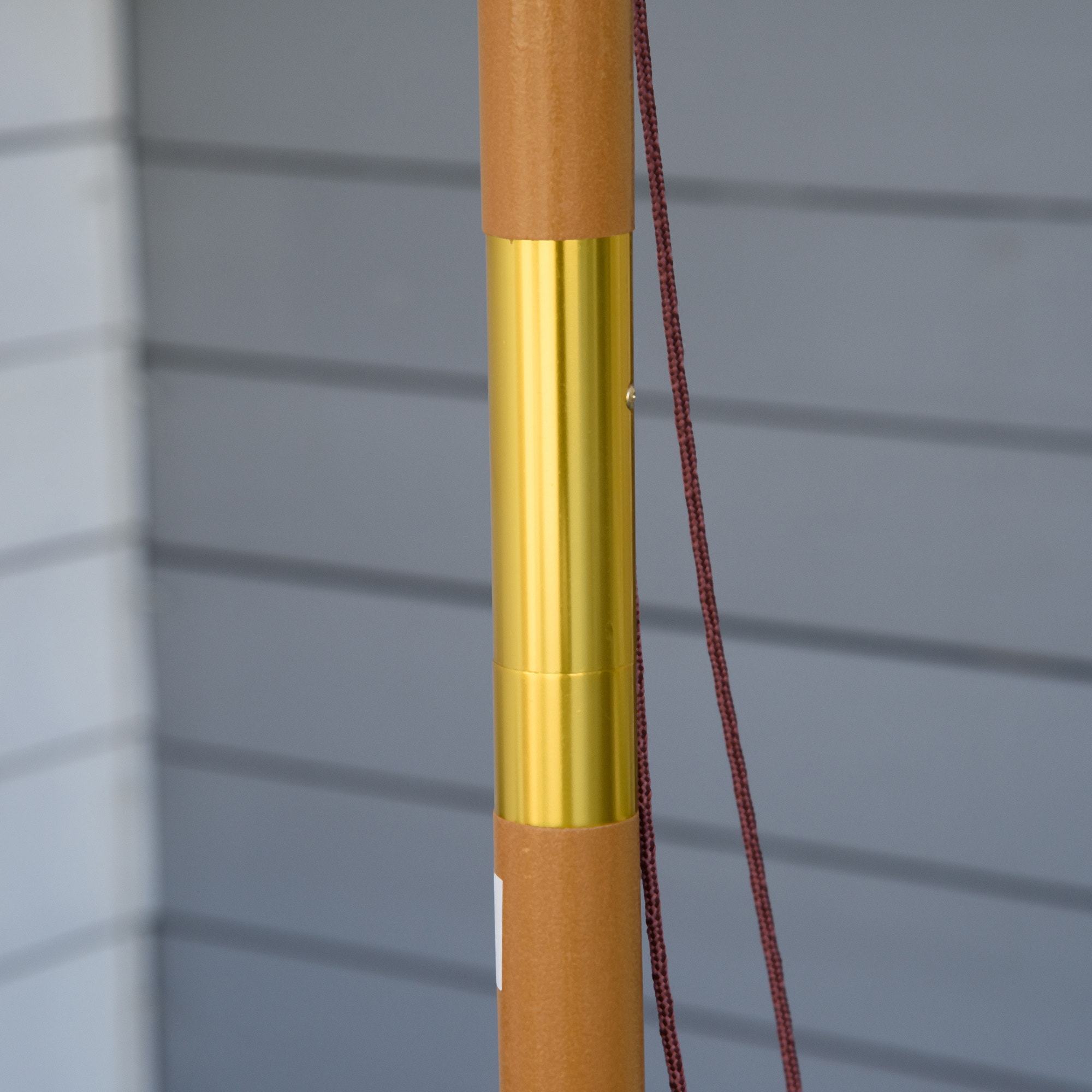 Sombrilla Terraza Exterior Ø300 cm Sombrilla de Jardín con Sistema de Polea Techo Ventilado y Poste Desmontable de Madera Parasol para Patio Terraza Caqui