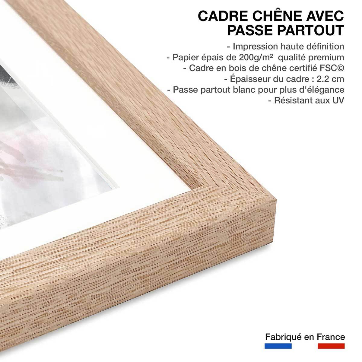 Affiche Facet zag Affiche + cadre en bois - Chêne