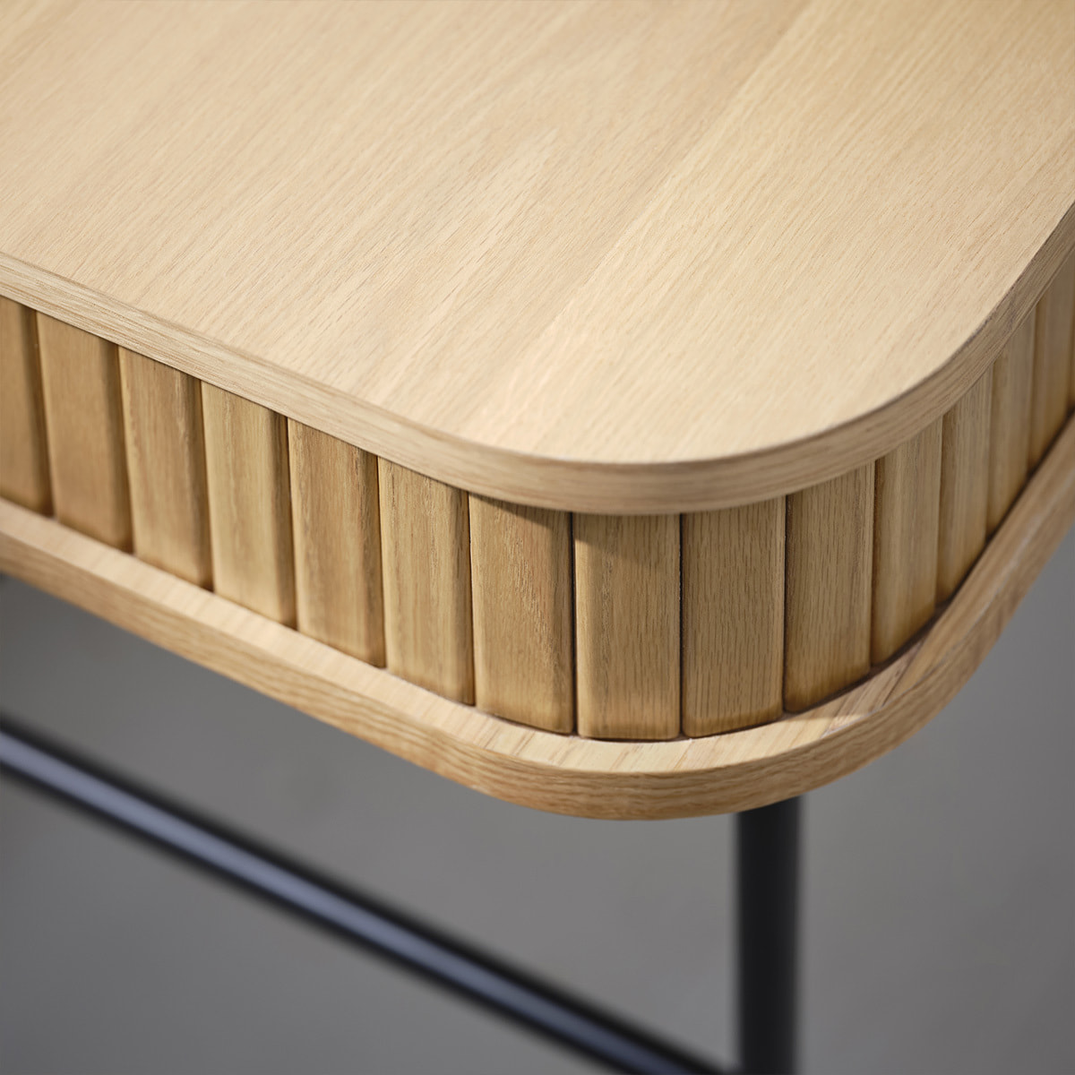 Bureau Bois Naturel Alba, L.120 x P.60 x H.75 cm, Style Minimaliste