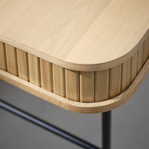 Bureau Bois Naturel Alba, L.120 x P.60 x H.75 cm, Style Minimaliste