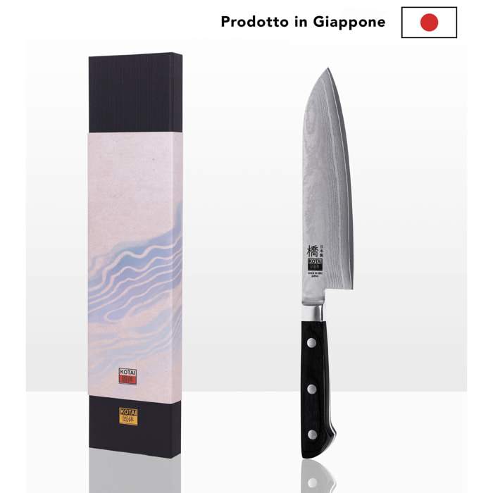 Coltello "Santoku" Hashi Damas - acciaio damasco giapponese - lama: 18 cm