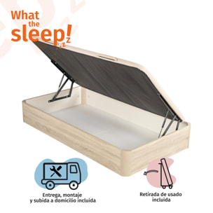 Canapé What the Sleep! Storage Bed, Juvenil Apertura Lateral, Alta Resistencia y Capacidad, Entrega, Montaje Dentro del Domicilio y Retirada Usado Incluido, Apto Todos Colchones, Natural 32 cm