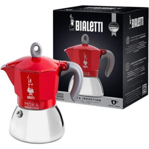 Cafetière italienne BIALETTI dont induction Moka Rouge - capacité 6 tasses