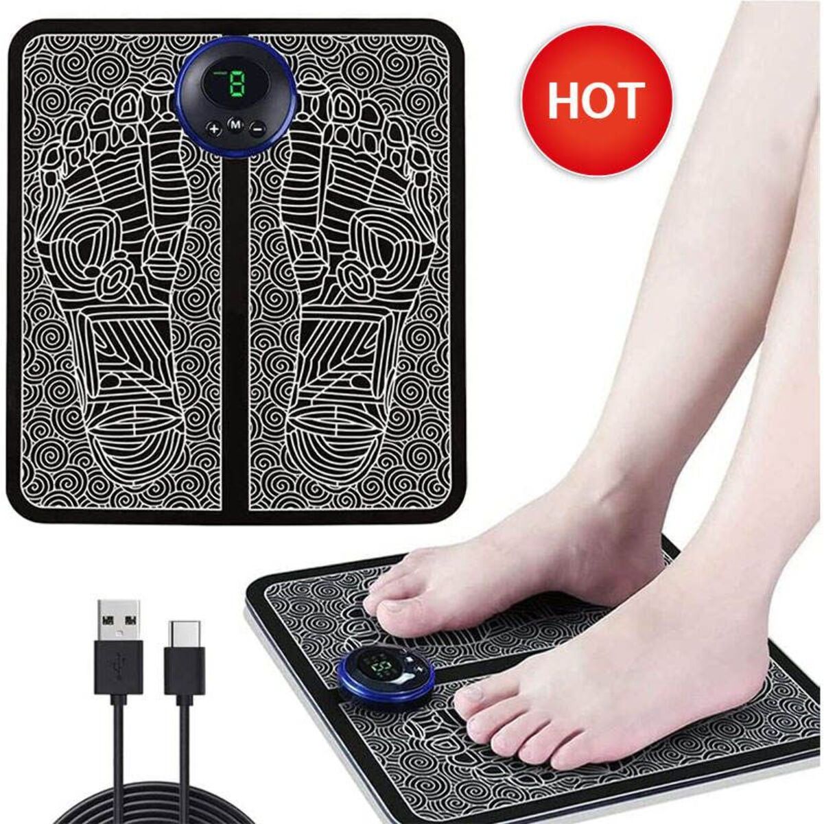 Tapis de massage des pieds automatique electrique Herzberg HG04258