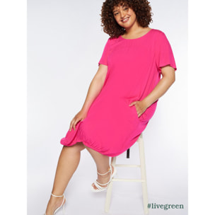 Fiorella Rubino - Vestido balloon en tejido de punto - Fuchsia