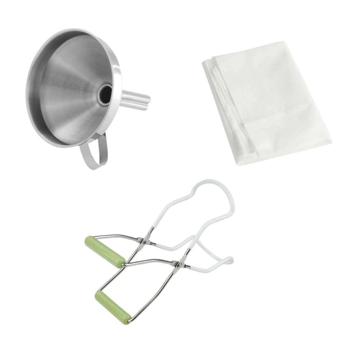 3 ustensiles pour confiture avec pince à bocaux, entonnoir et tissu filtrant Dr Oetker