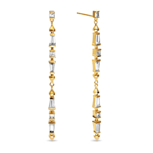 Boucles d'Oreille Long Iris Plaqué Or