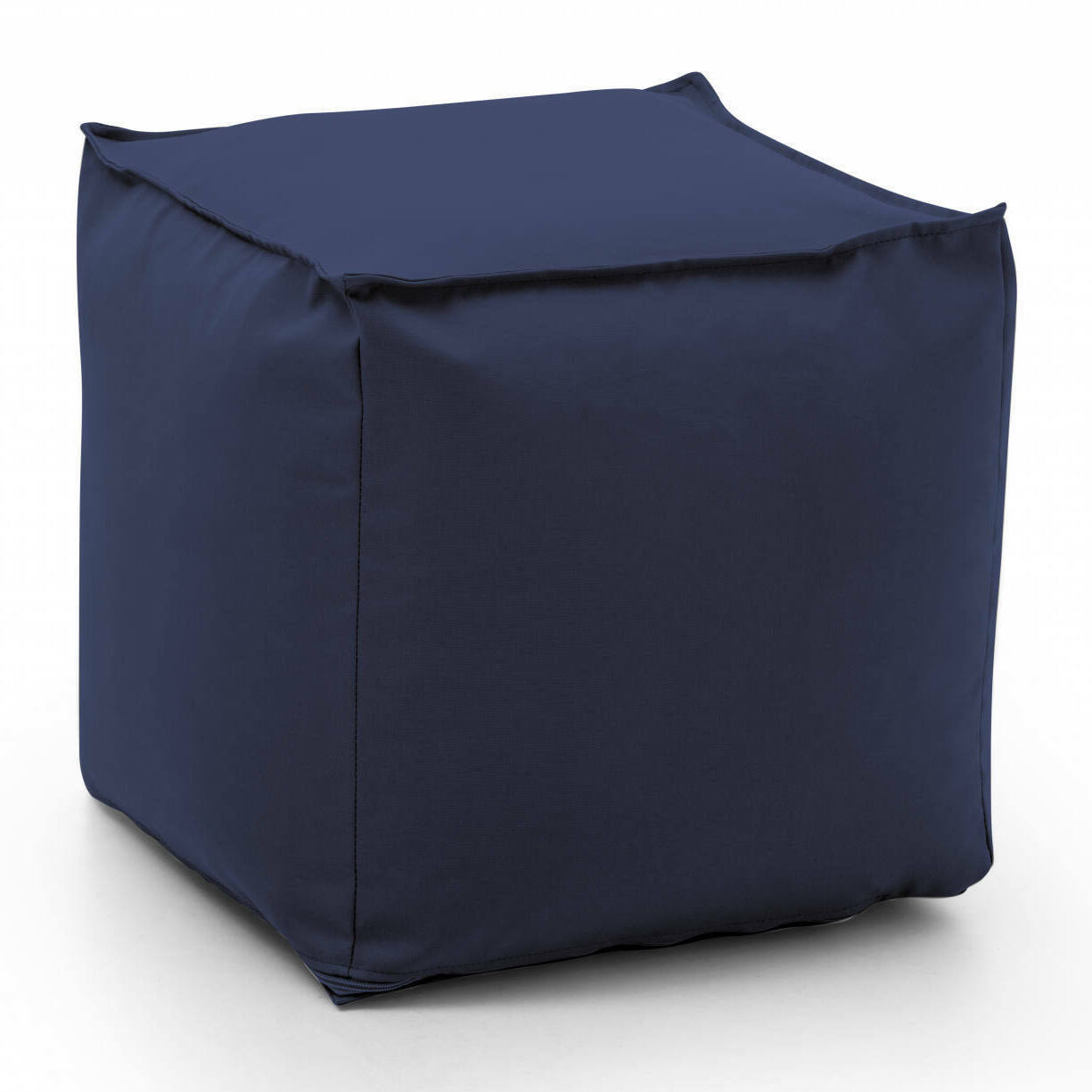 Pouf Aron, Pouf multifunzione, Poltroncina relax in tessuto imbottito, 100% Made in Italy, 45x45h45 cm, Blu